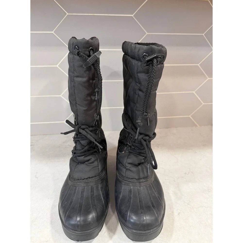Vintage Sorel Kaufman Canada Black Winter Snow Boots Women 8 Felt Lined Duck Toe